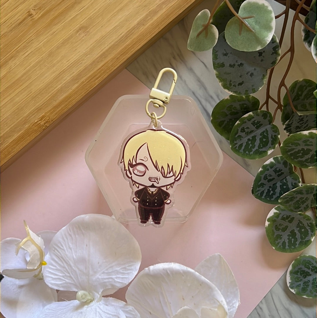 OP Pirates Time Skip Chef Double-Sided Glitter Keychain