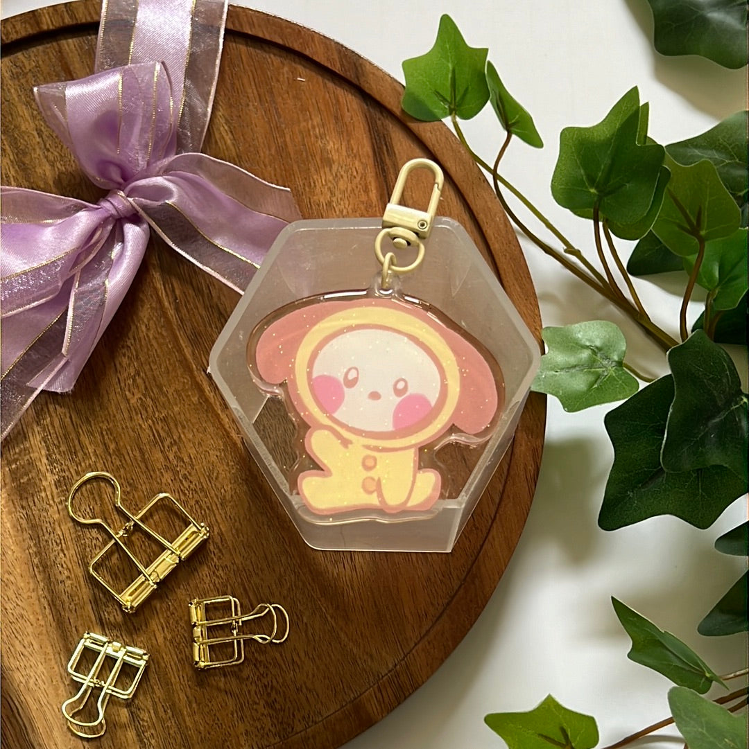 Chimmy Hello Double-Sided Glitter Keychain