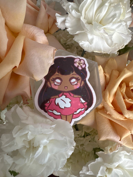 Island Ohana Princess Holographic Glitter Sticker