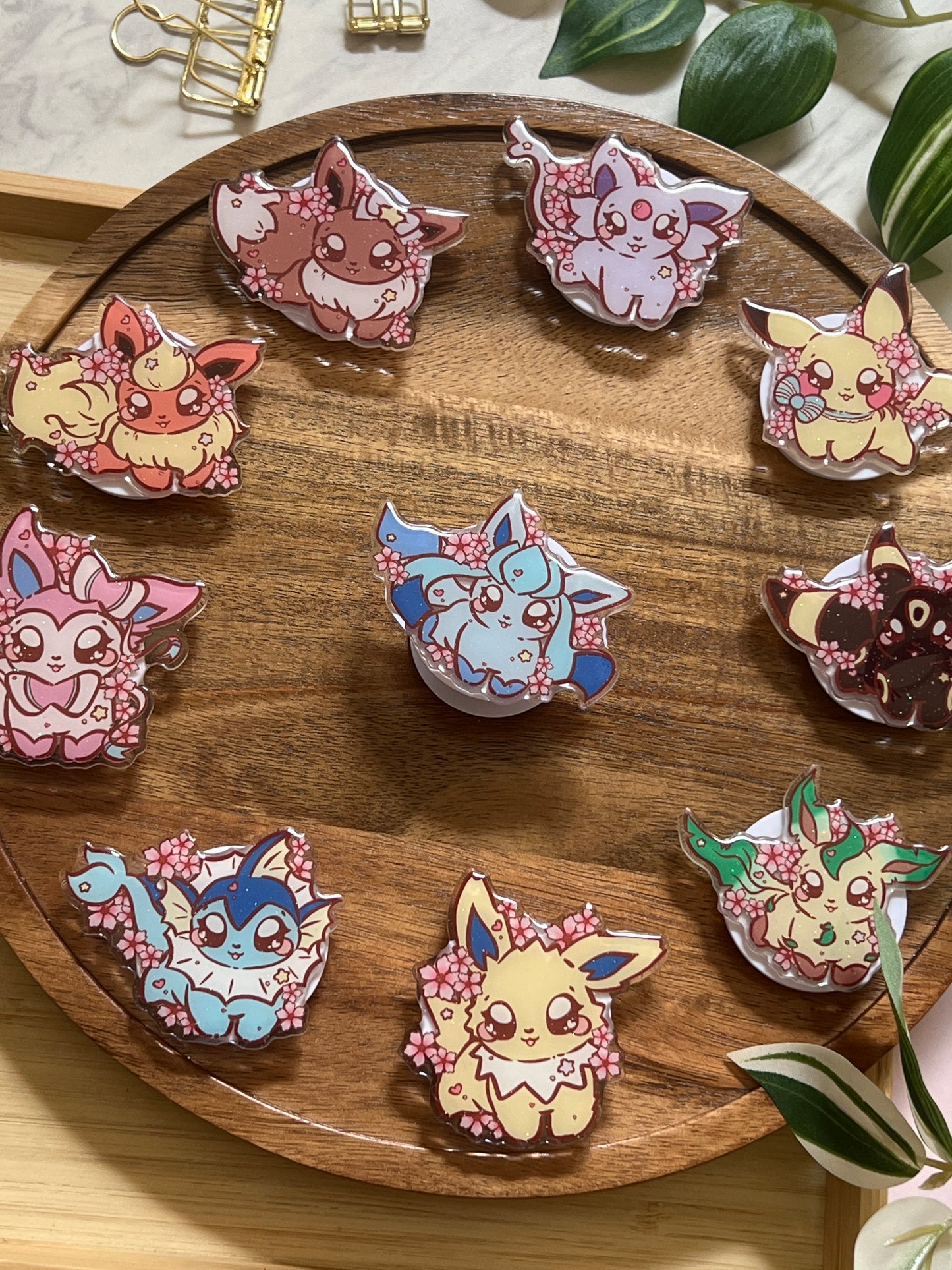 Cherry Blossom Elemental Evolutions Glitter Epoxy Acrylic Phone Grips