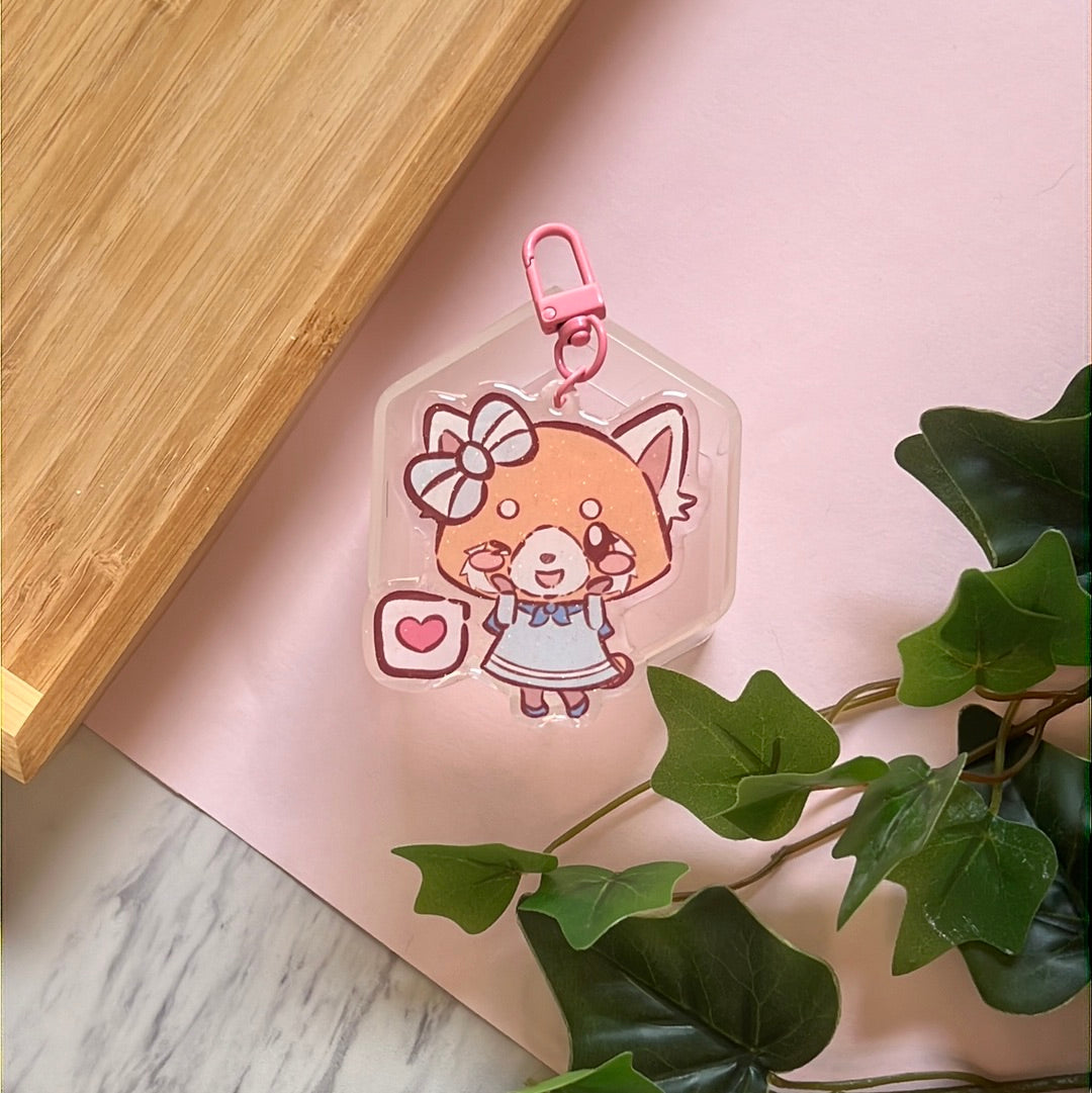 I Love You Retsukko San Friends Double-Sided Glitter Keychain