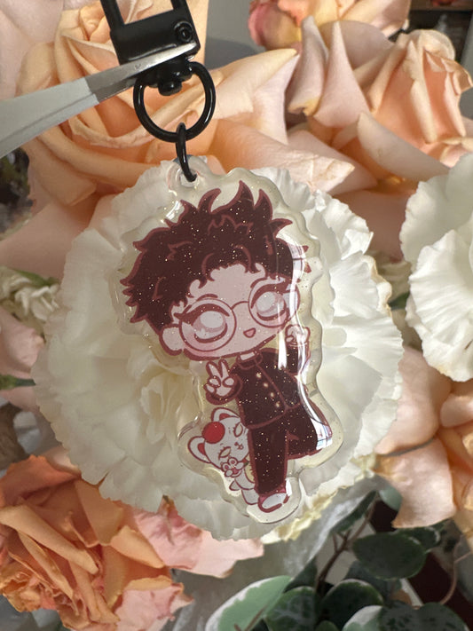 Okarun Double-Sided Glitter Keychain