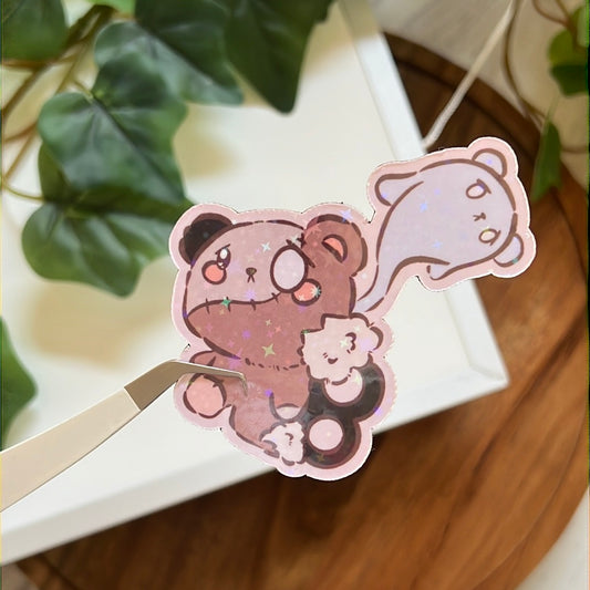 Maple Story Soul Teddy Holographic Glitter Sticker