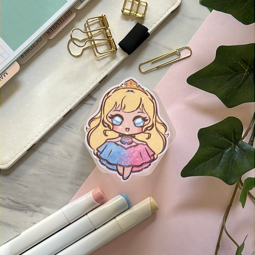 Briar Rose Princess Holographic Glitter Sticker