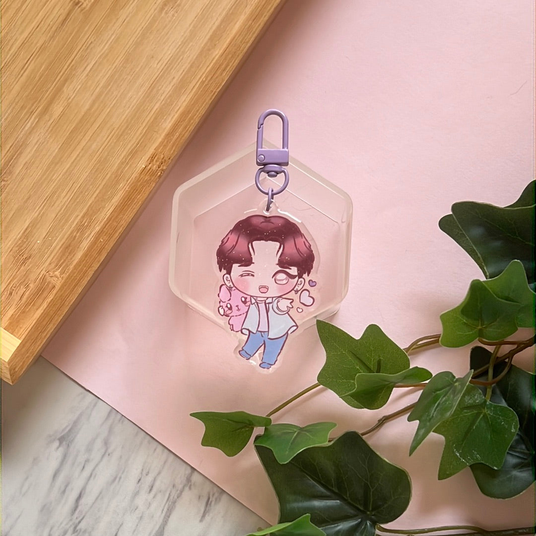 BTS Dynamite Jungkook Double-Sided Glitter Keychain