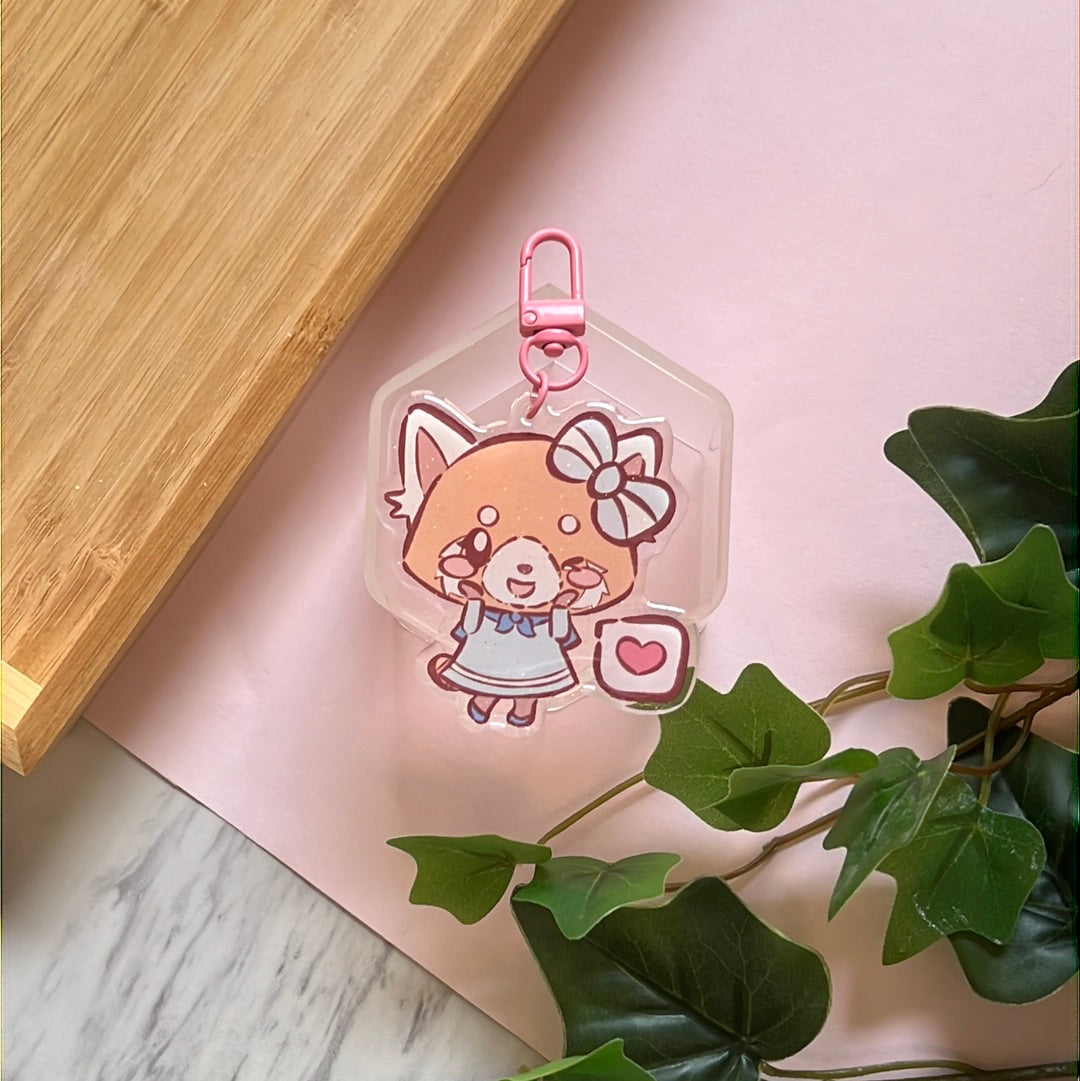 I Love You Retsukko San Friends Double-Sided Glitter Keychain