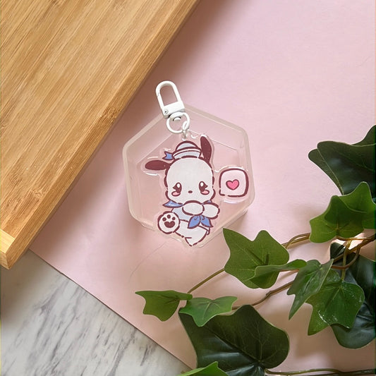I Love You Pocha Cco San Friends Double-Sided Glitter Keychain