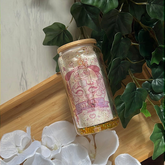 Mochi Park Jimin - BTS Snow Globe Glass Tumbler with Glass Straw