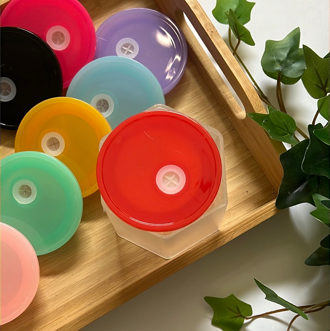 Colored Acrylic Lids for 16oz Glass Cans