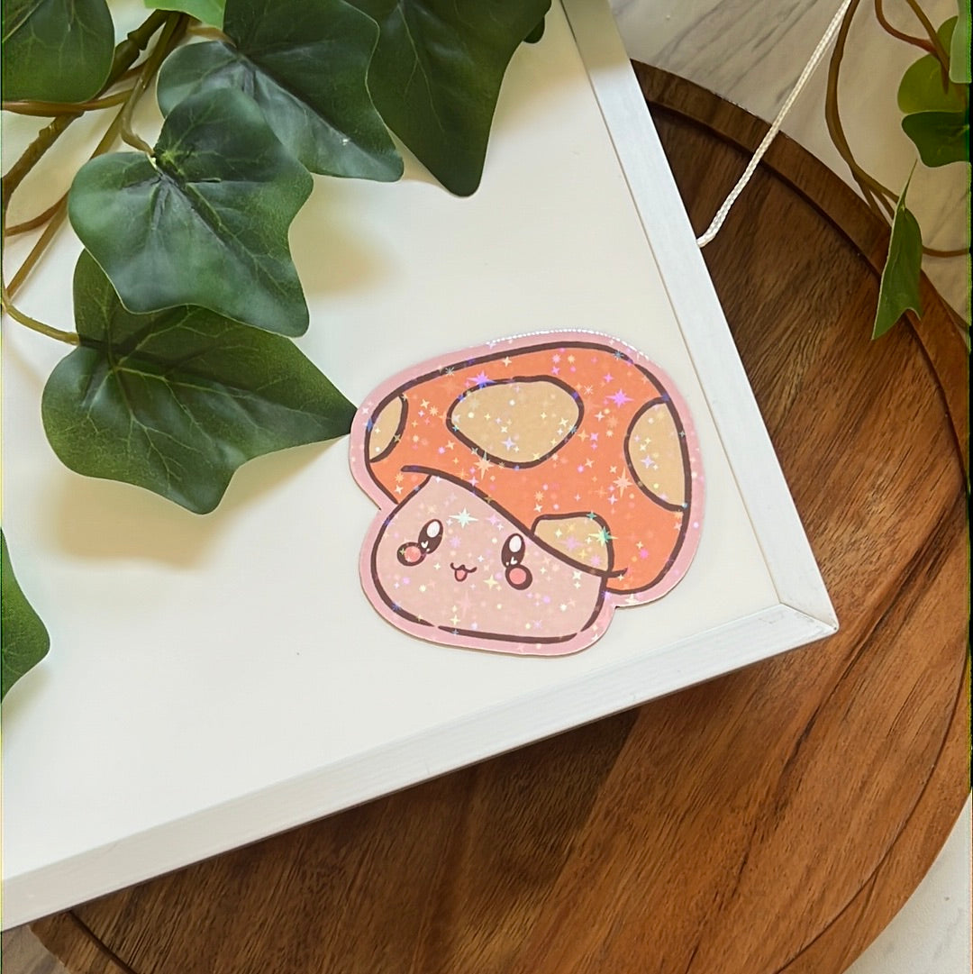 Maple Story Orange Mush Holographic Glitter Sticker
