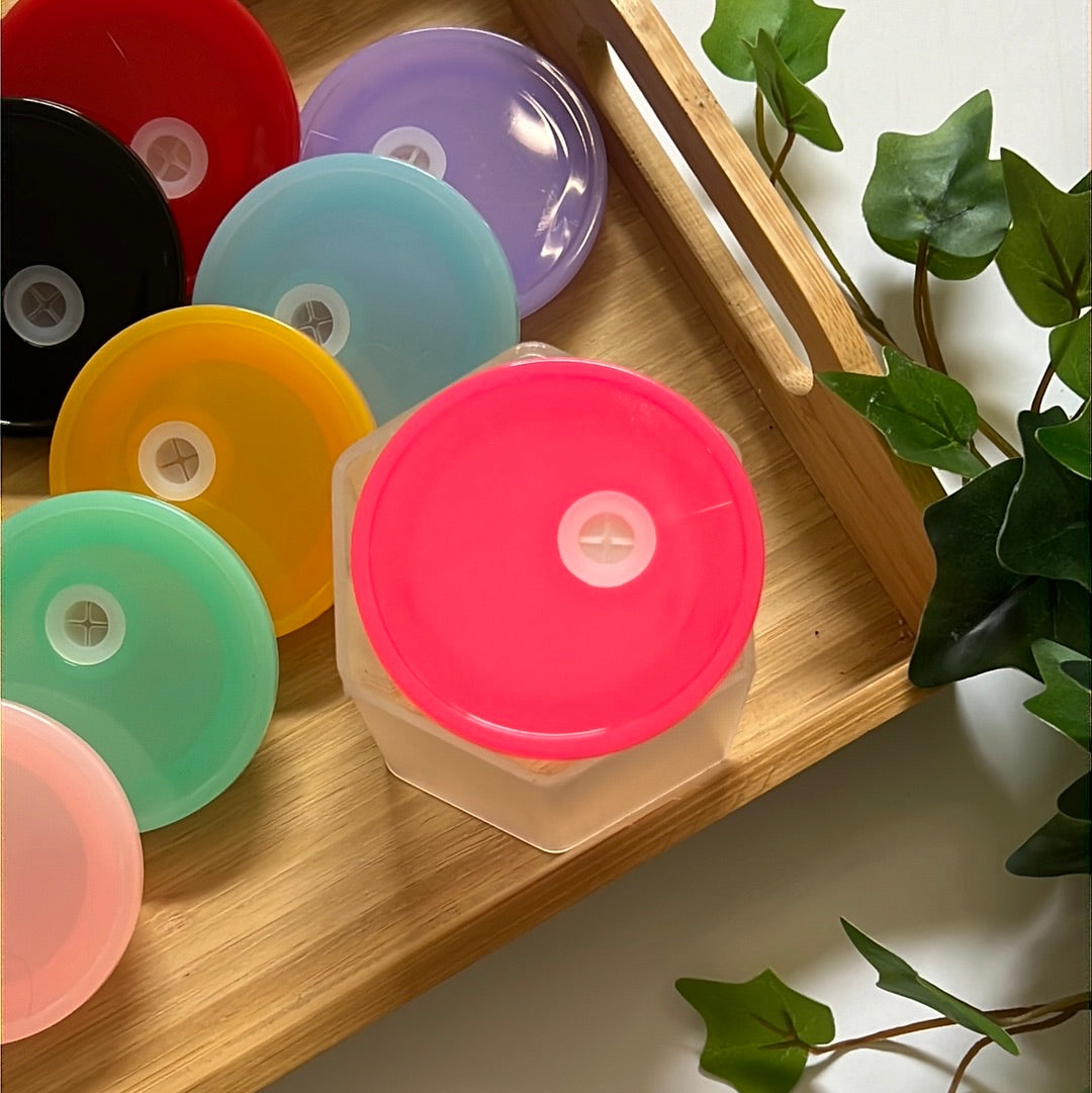 Colored Acrylic Lids for 16oz Glass Cans
