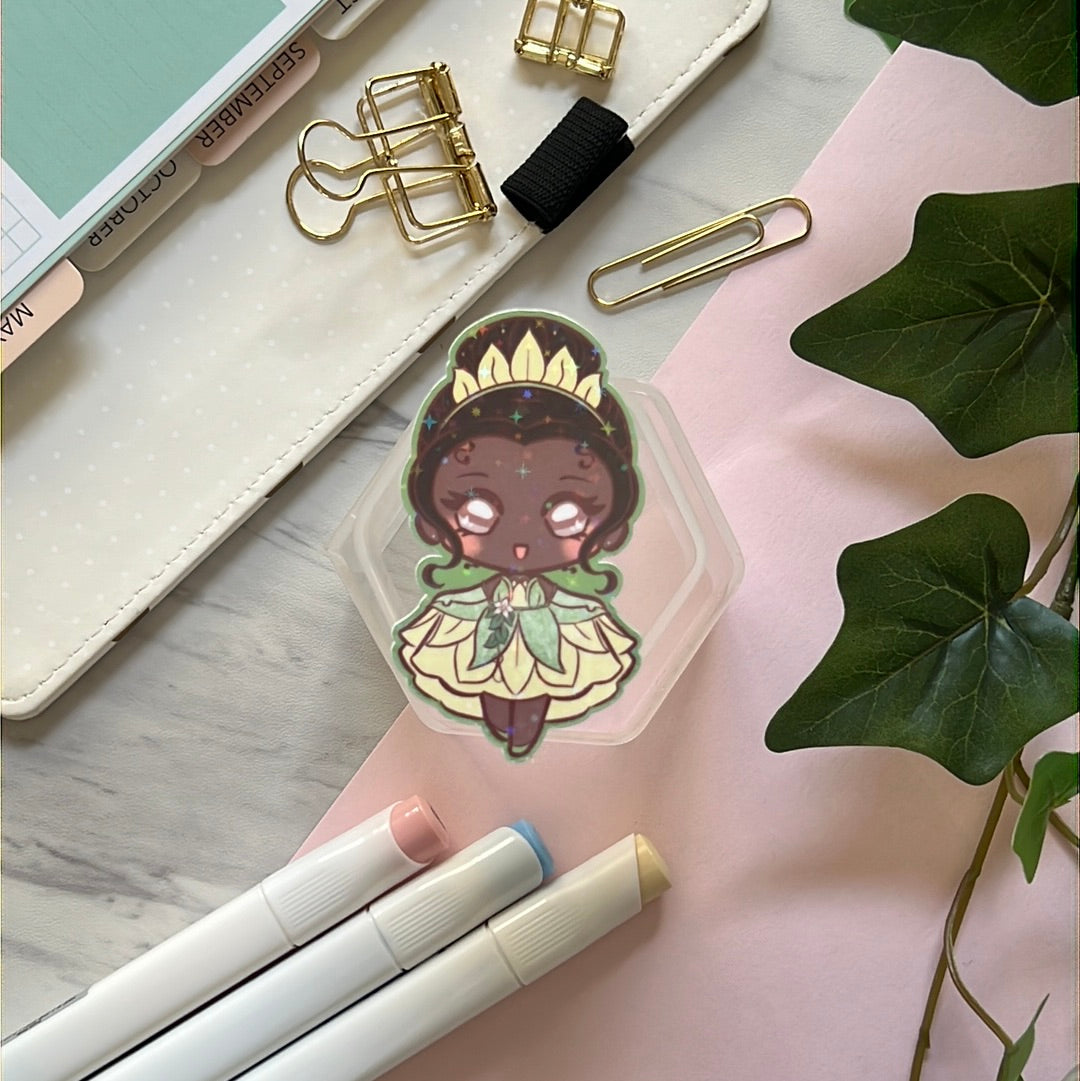Frog Princess Holographic Glitter Sticker