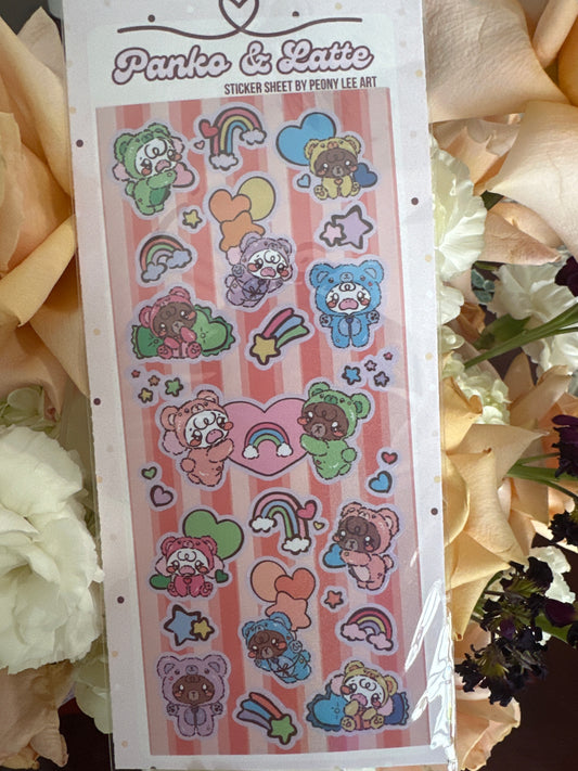 Panko & Latte Rainbow Hugs Holographic Glitter Sticker Sheet