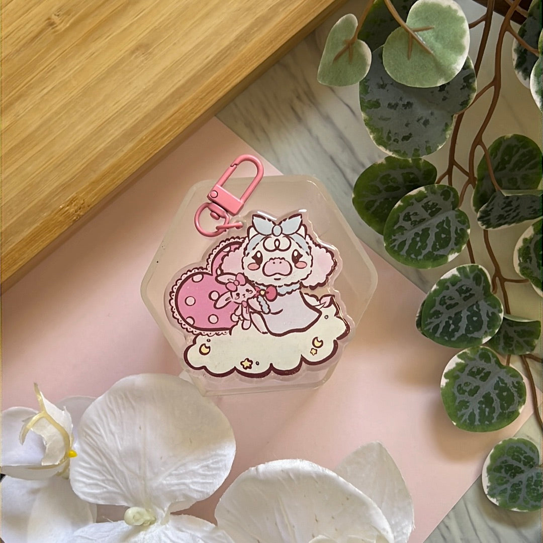 Panko Dreamy Hearts Double-Sided Glitter Keychain