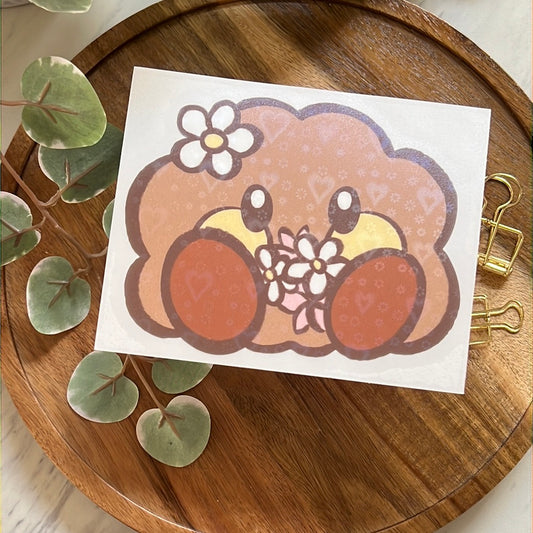 BT21 Flower Power Shooky Holographic Heart Decal