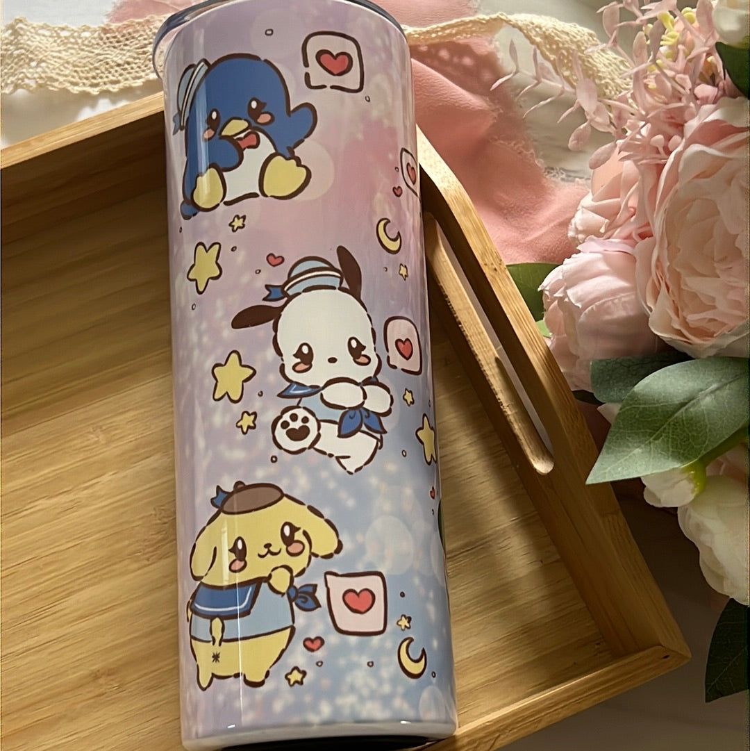 San Friends 20oz Stainless Steel Tumbler with Straw