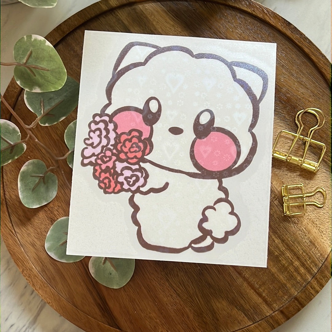 BT21 Flower Power RJ Holographic Heart Decal