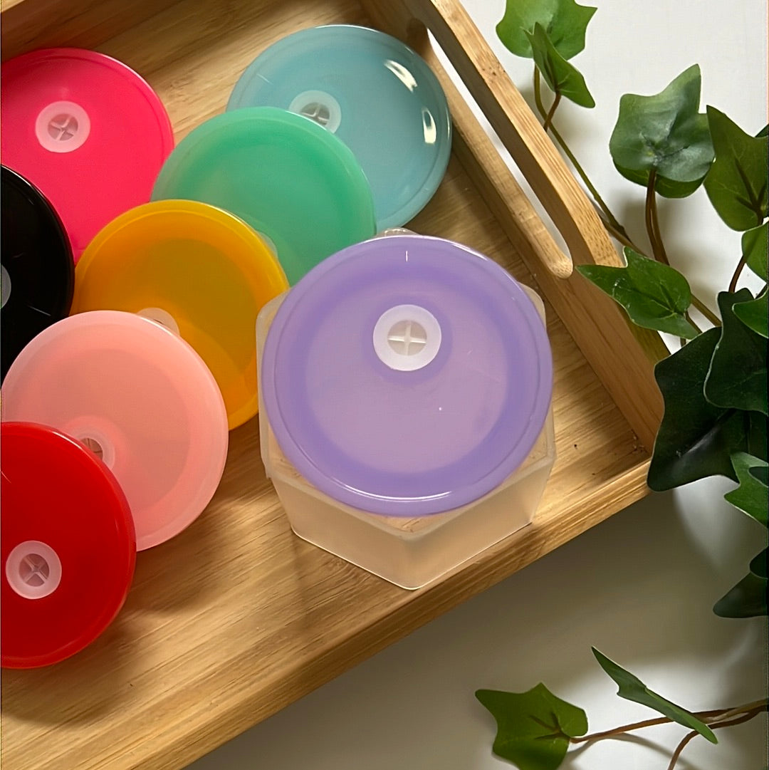 Colored Acrylic Lids for 16oz Glass Cans