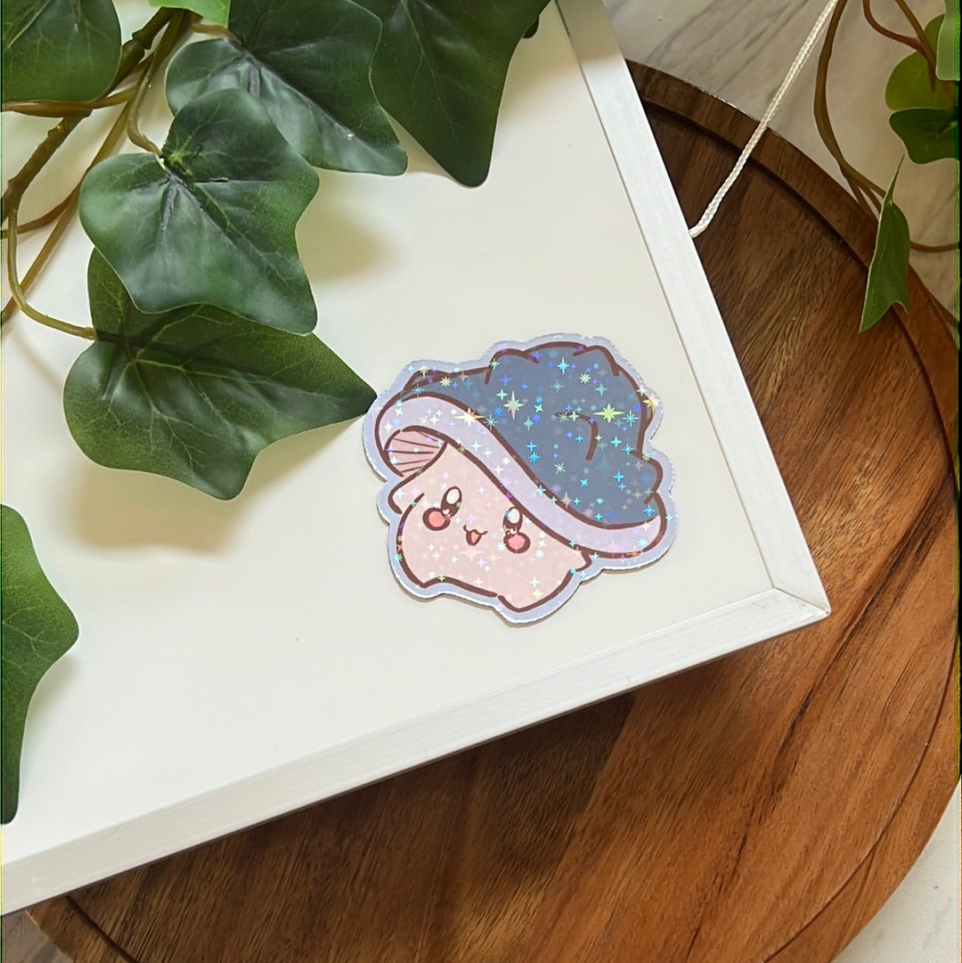 Maple Story Blue Horn Mush Holographic Glitter Magnet