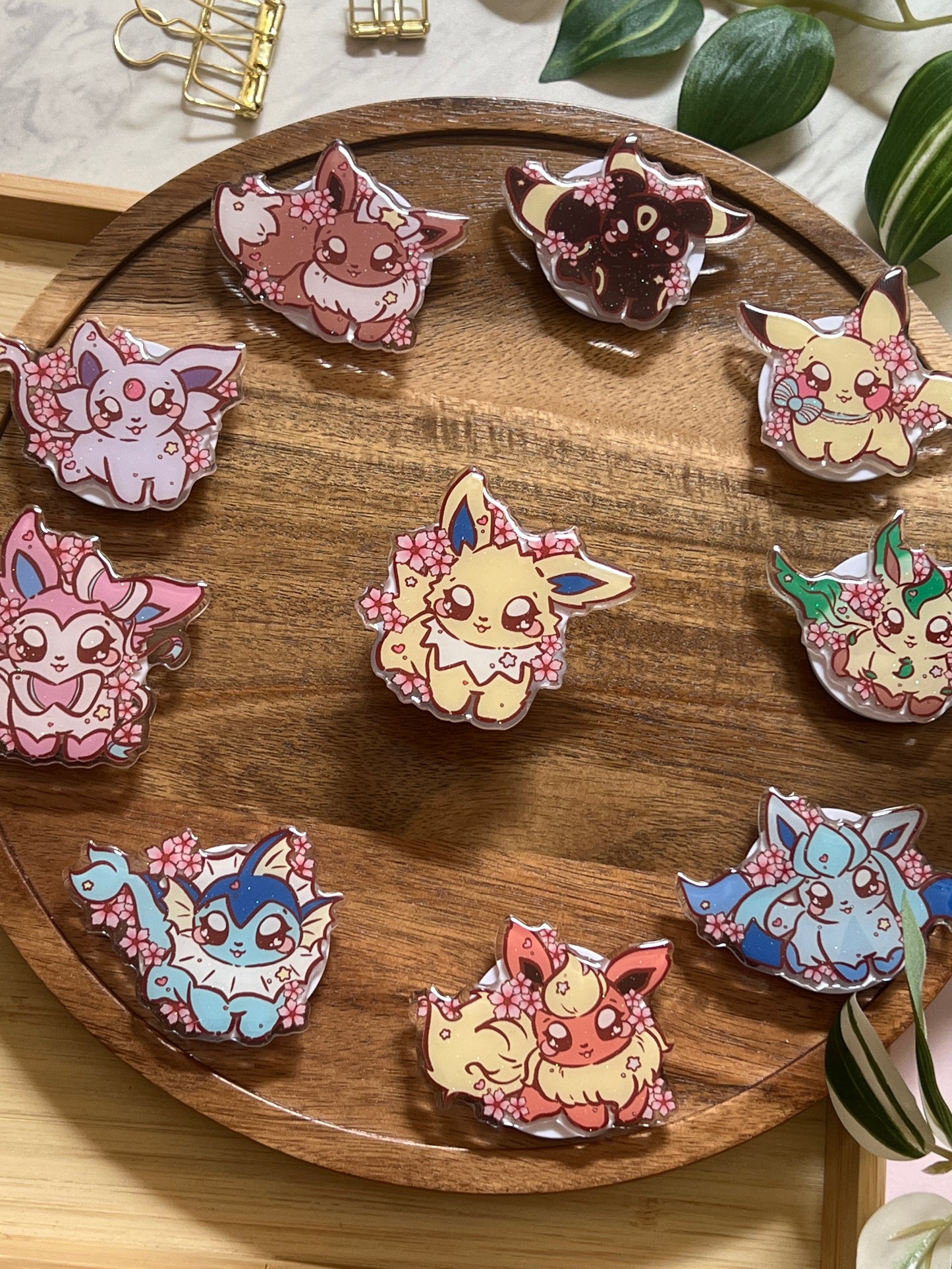 Cherry Blossom Elemental Evolutions Glitter Epoxy Acrylic Phone Grips