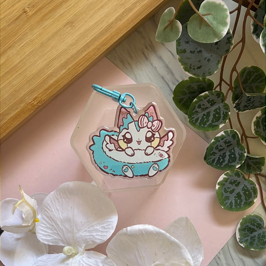 Pika Friends Mint Chocolate Pachirisu Double-Sided Glitter Keychain
