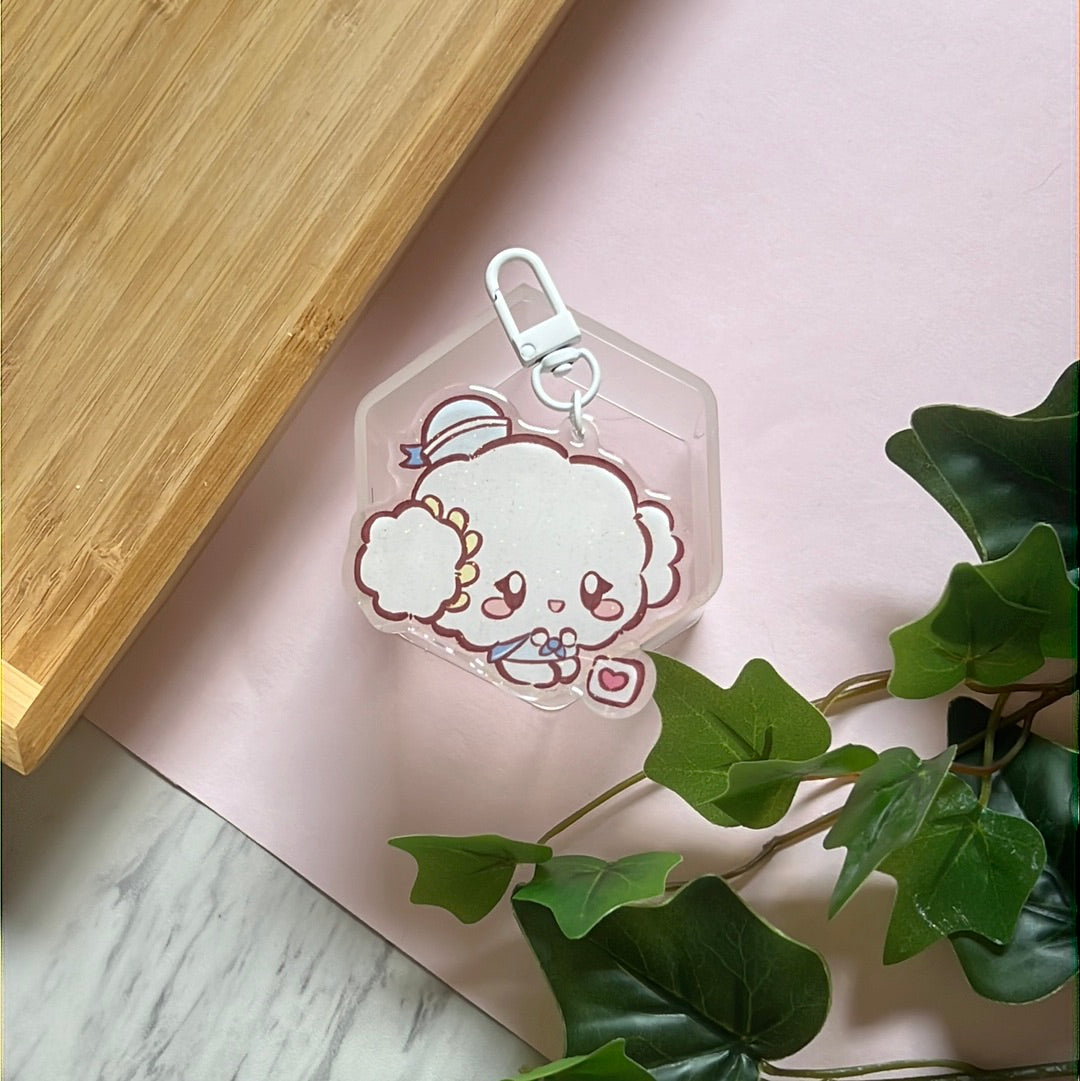 I Love You Cogi Myun San Friends Double-Sided Glitter Keychain