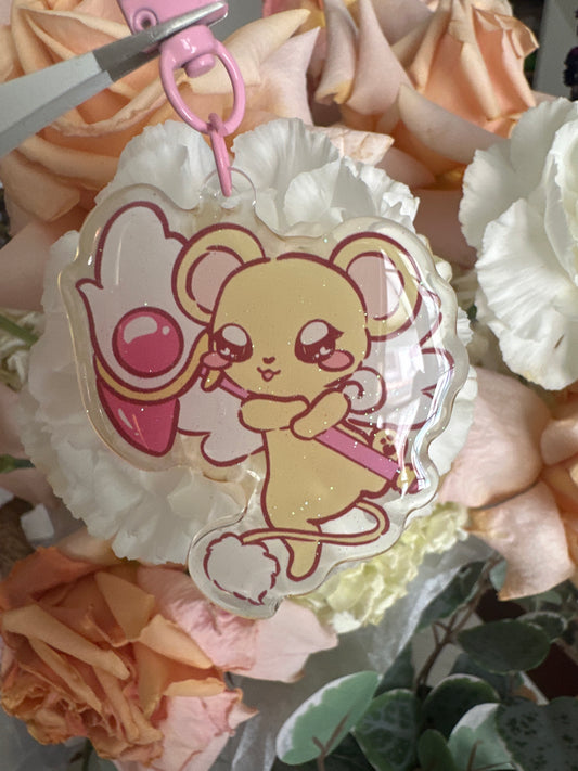 Clow Guardian Kero Double-Sided Glitter Keychain