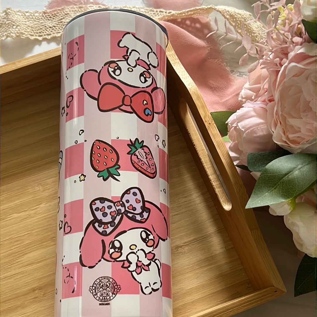 I Love You Strawberry Melody 20oz Stainless Steel Tumbler with Straw