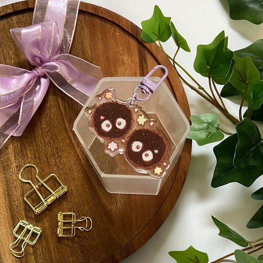 Soot Spirit Balls Double-Sided Glitter Keychain