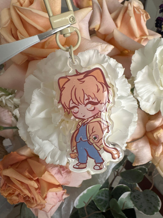 Kyo the Cat Sohma Double-Sided Glitter Keychain