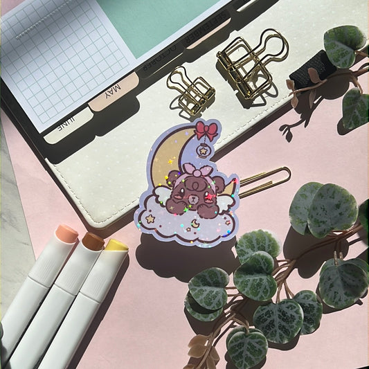 Latte Dreamy Moon Holographic Glitter Sticker