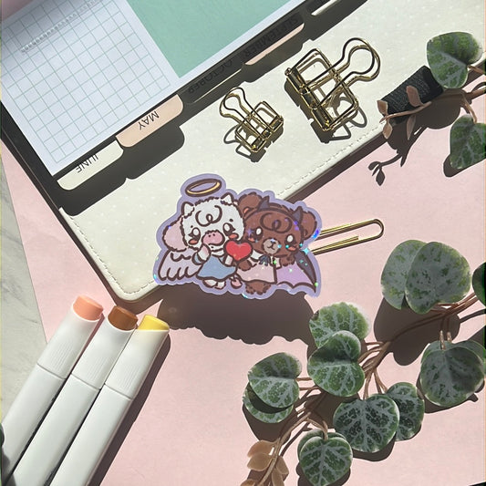 Panko & Latte Naughty & Nice Holographic Glitter Sticker