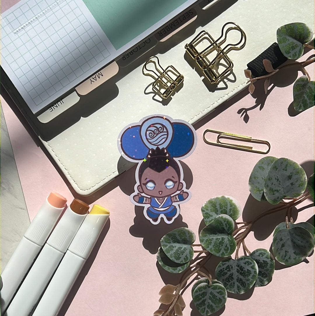 ATLA Water Tribe Warrior Holographic Glitter Sticker