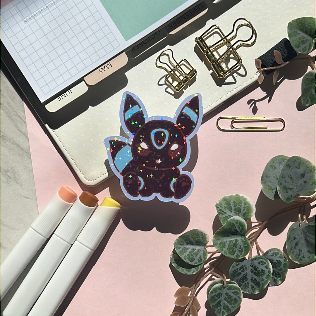 Eeveelutions Shiny Umbreon Holographic Glitter Sticker