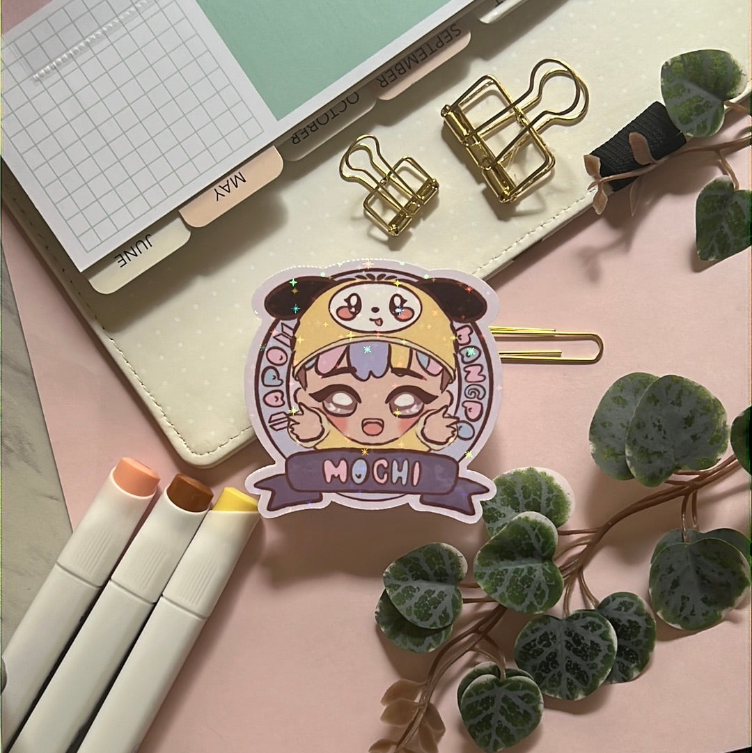 Mochi Apo Bangpo Holographic Glitter Sticker