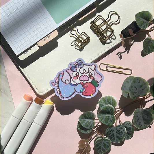 Panko Strawberry Angel Holographic Glitter Sticker
