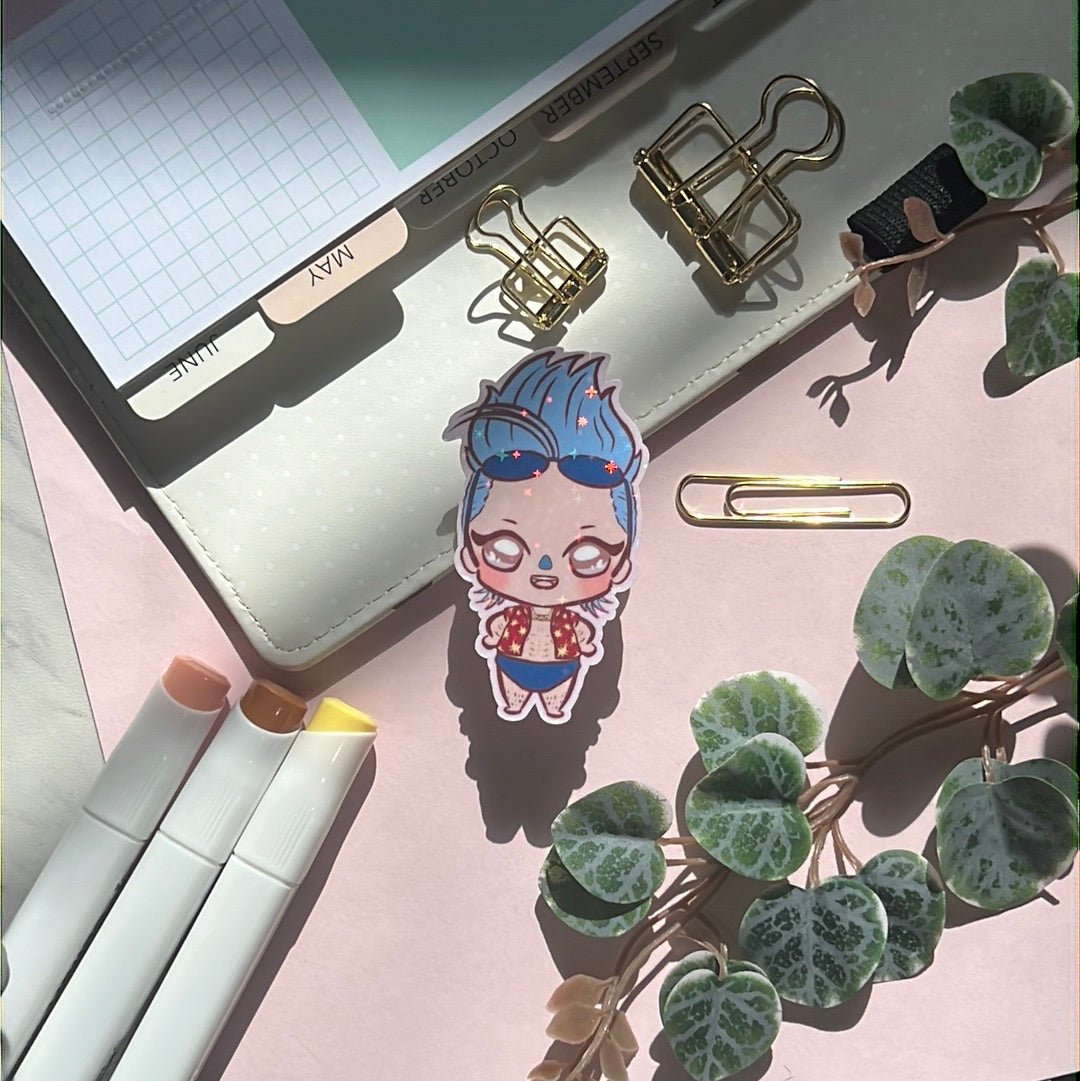 OP Pirates Shipwright Holographic Glitter Sticker