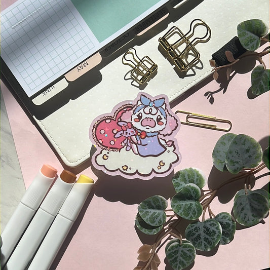 Panko Cloudy Hearts Holographic Glitter Sticker
