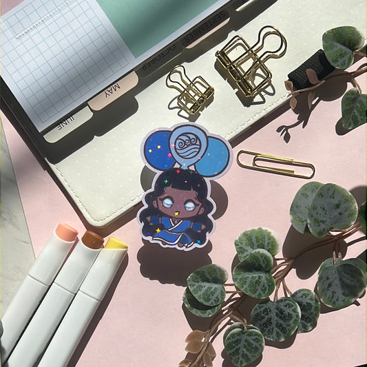 ATLA Water Bender Holographic Glitter Sticker