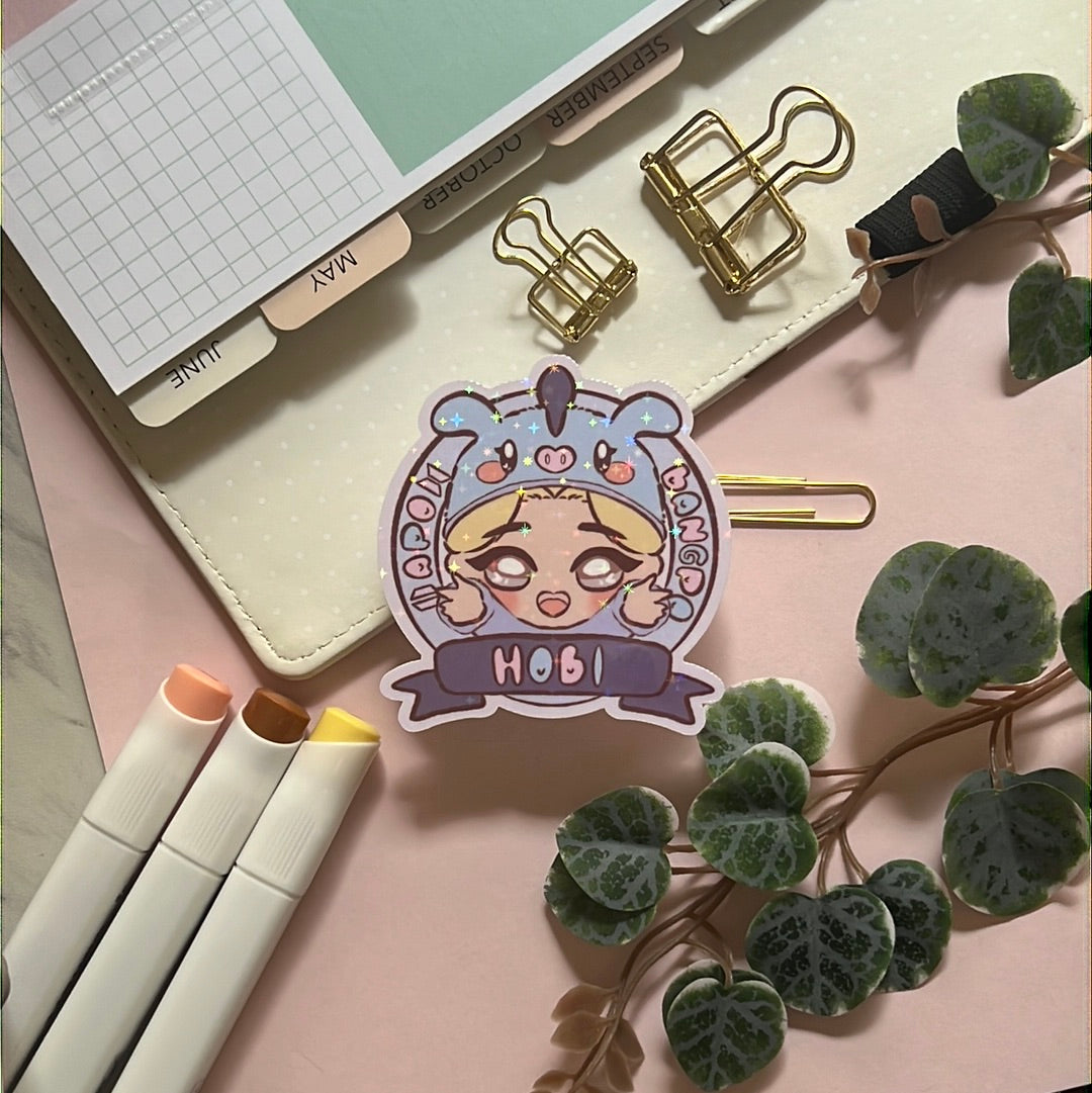 Hobi Apo Bangpo Holographic Glitter Sticker