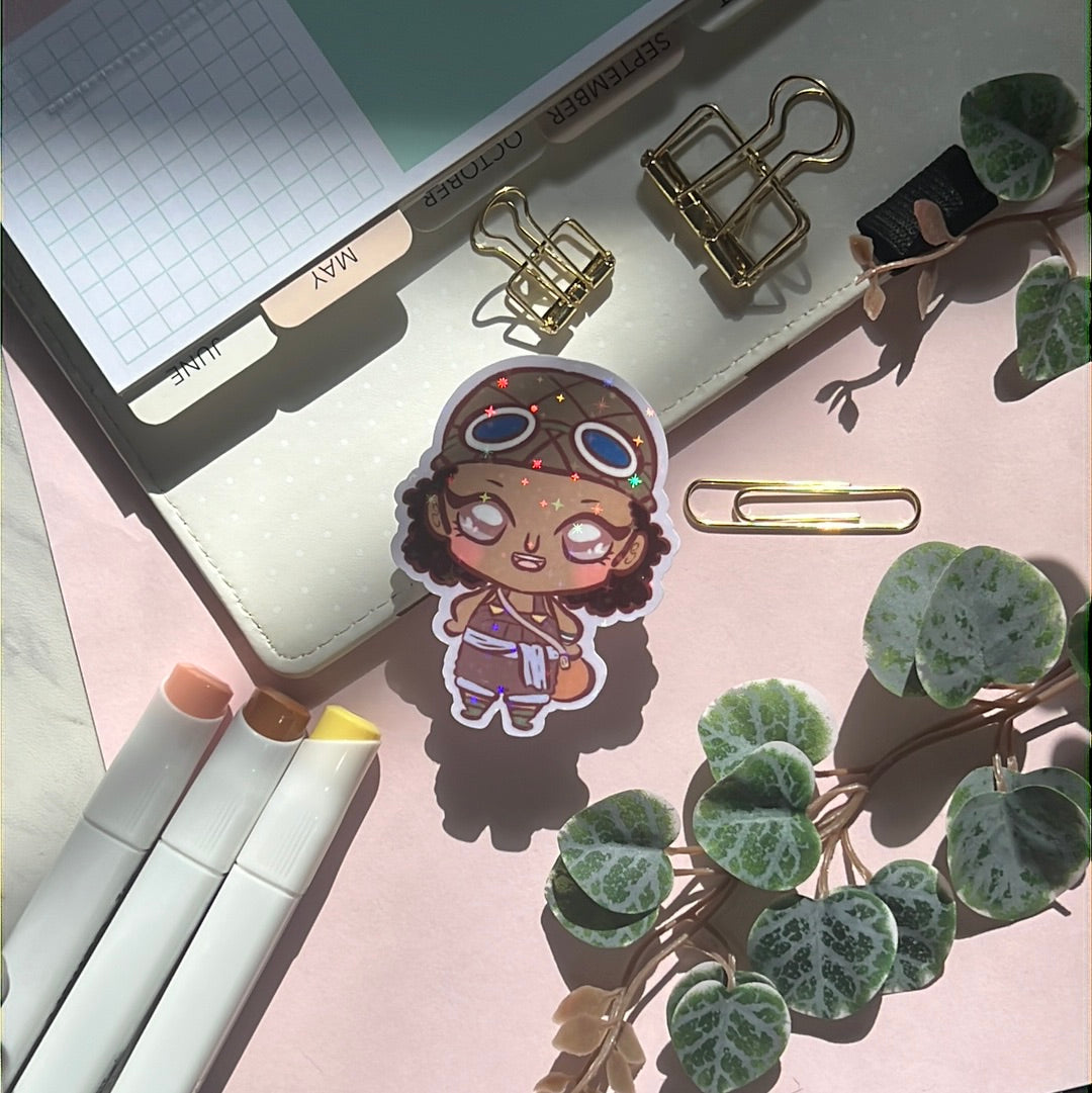 OP Pirates Sniper Holographic Glitter Sticker