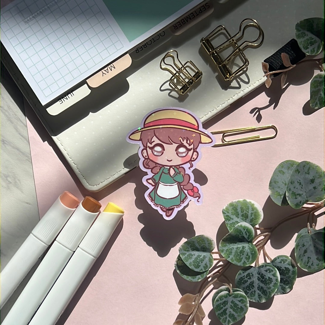 Hat Maker Sophie Holographic Glitter Sticker