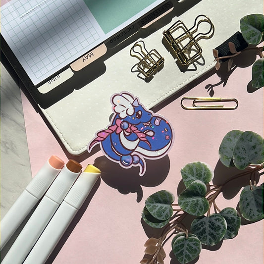 Pink Bow Dragonair Holographic Glitter Sticker