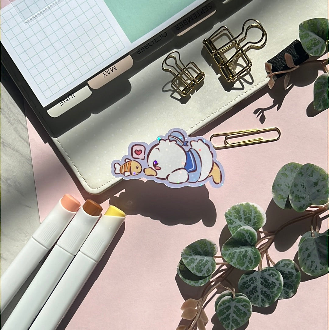 I Love You Pekkle San Friends Holographic Glitter Sticker