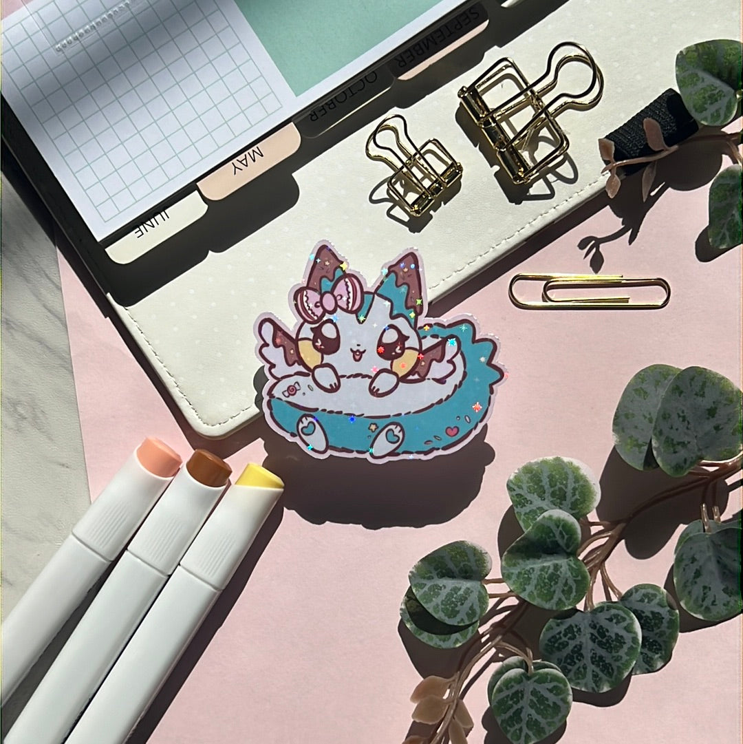 Mint Chocolate Pachirisu Holographic Glitter Sticker