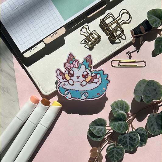 Mint Chocolate Pachirisu Holographic Glitter Sticker