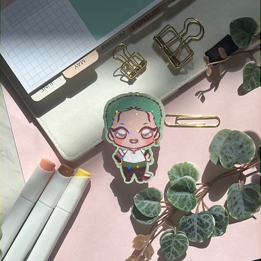 OP Pirates Swordsman Holographic Glitter Sticker