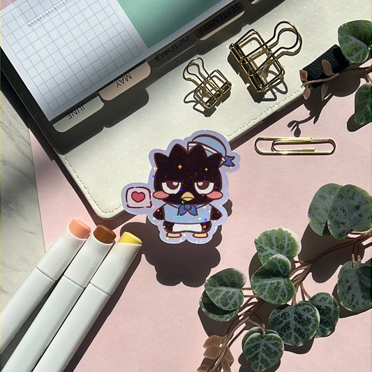 I Love You Bad Batz San Friends Holographic Glitter Sticker