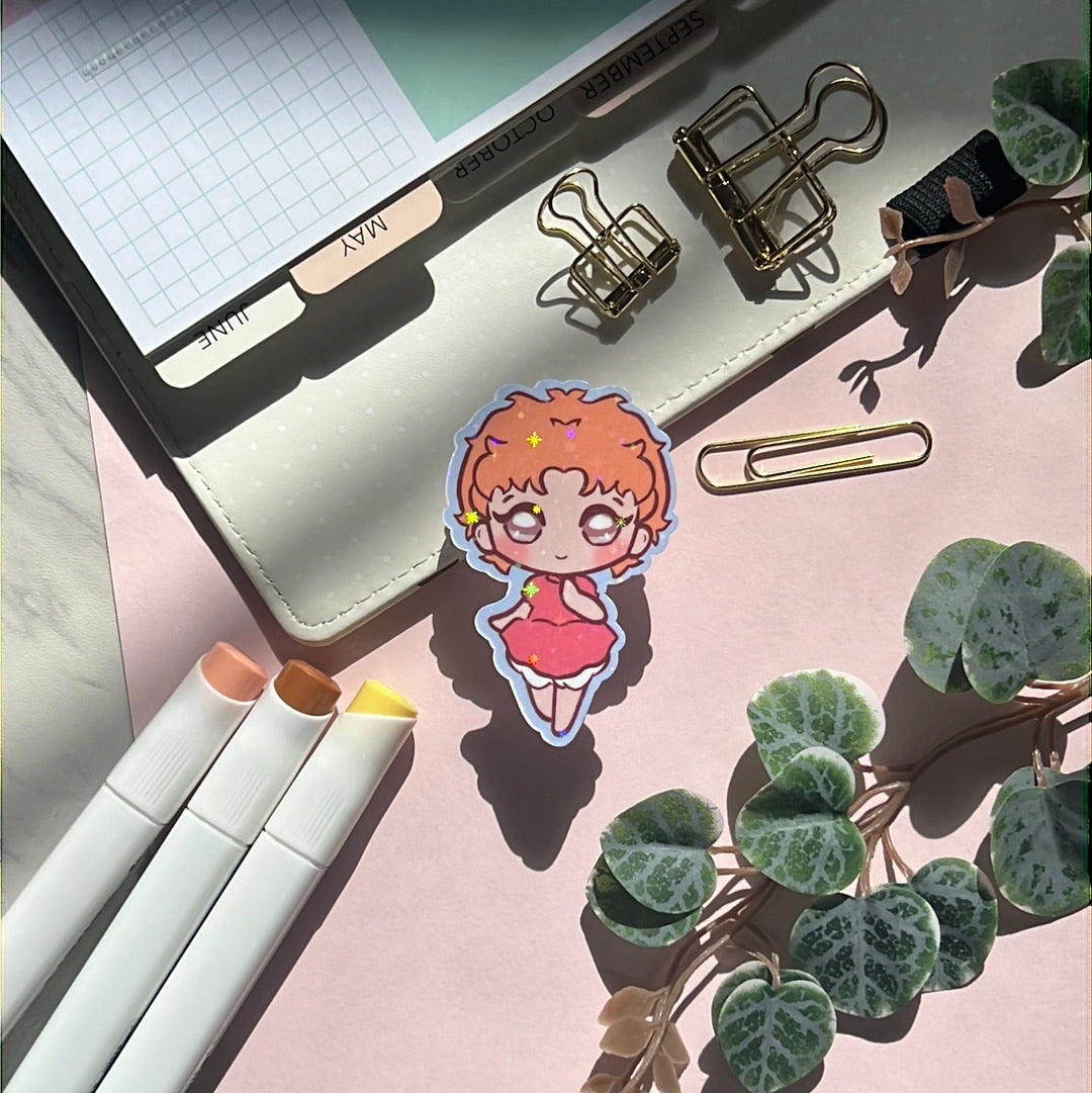 Goldfish Brunhilde Holographic Glitter Sticker