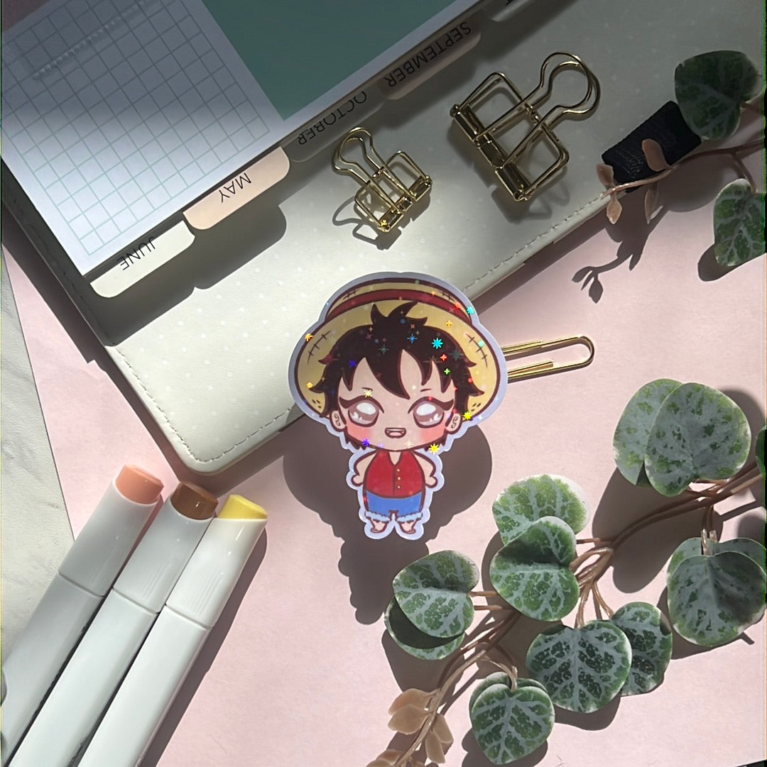 OP Pirates Captain Holographic Glitter Sticker